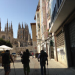 Leaving Burgos, Cathedral visible in the background.